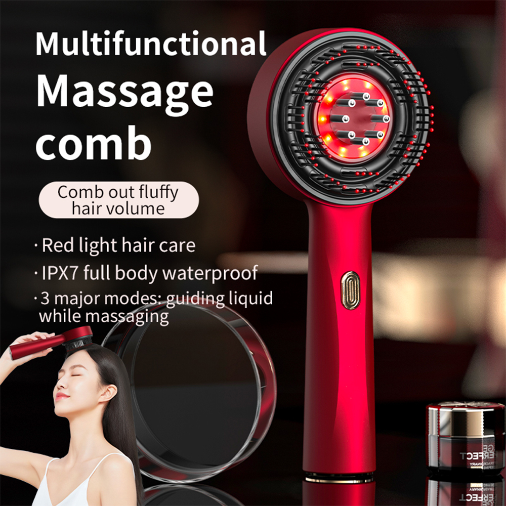Hair Care For Hair Growth - Electric Vibration Massage Comb Red Light