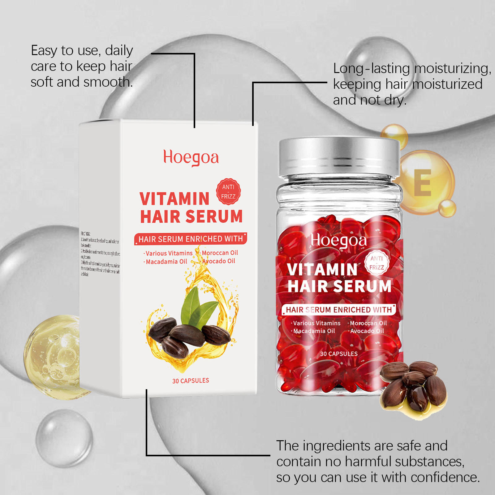 Hair Care For Hair Loss - Vitamin Hair Care Serum Capsules Increase