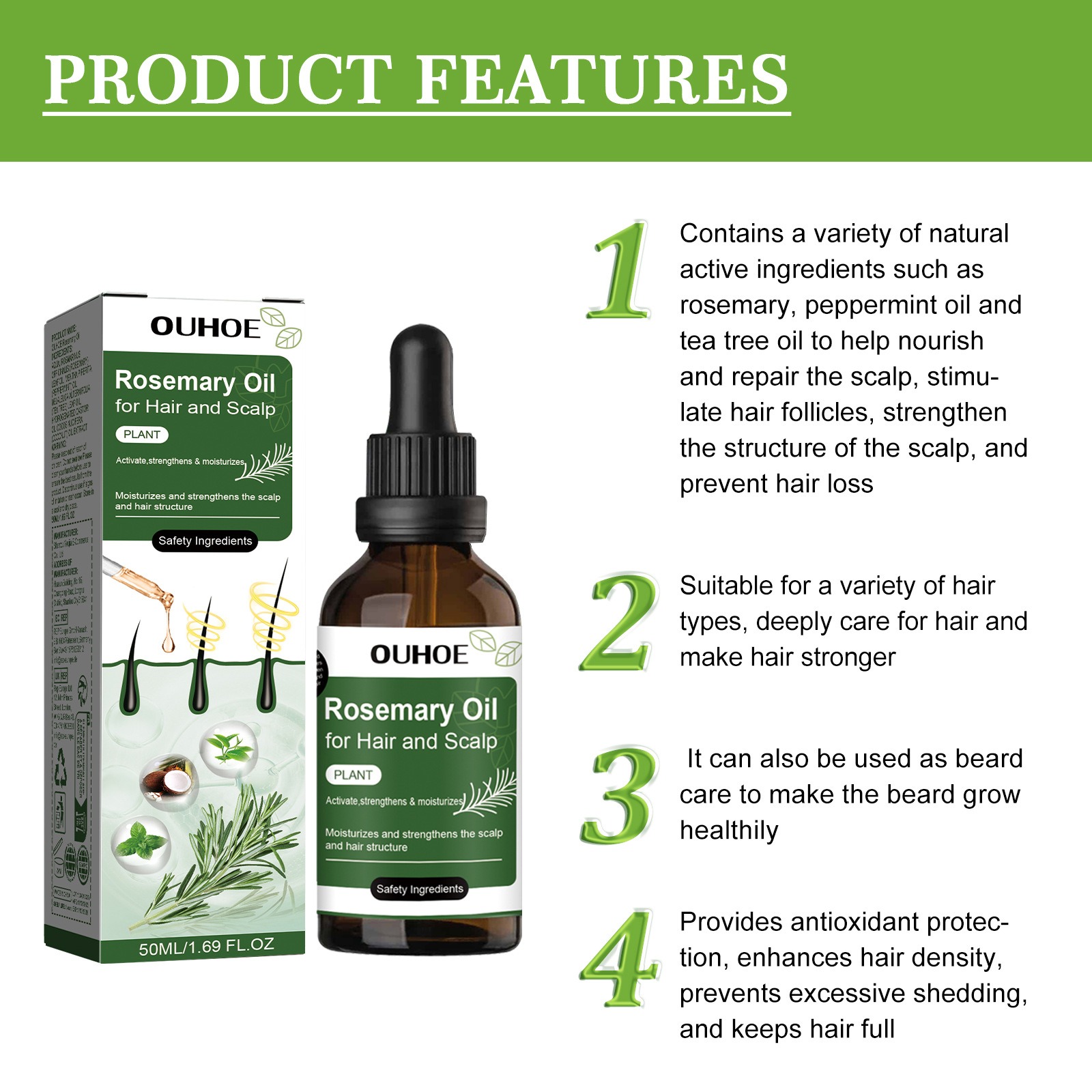 Rosemary Hair Growth Oil Hair  - Caffeine Hair Serum 리뷰 및 가격